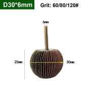 Шлифовальный шар d30мм, 80Grit хвостовик 6мм 