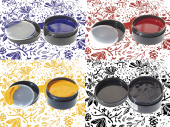 Набор типографской краски для линогравюры 4 цвета по 75мл (черный, синий, красный, желтый CMYK)