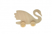 Лебедь на колесах, деревянная игрушка