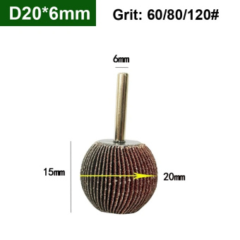 Шлифовальный шар d20мм, 60Grit хвостовик 6мм