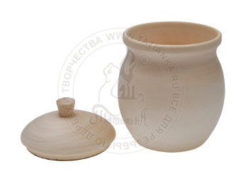 Горшочек "Городец" для меда из липы, ~ 330мл