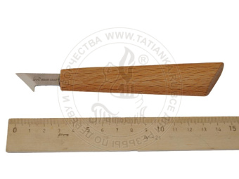 Нож косяк, с пяткой малый  С11s,  22мм для резьбы по дереву BearCraft
