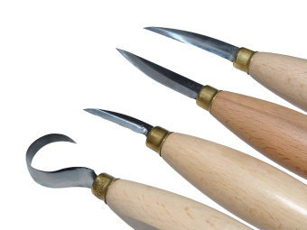 Набор из 3 ножей и ложкореза Ø 25мм "Татьянка" для резьбы скульптуры, ложек, чаш, посуды. 