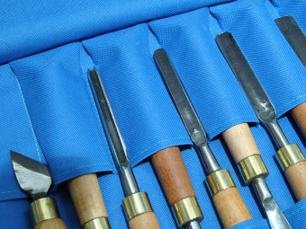 Набор из 10 кованых резцов для резьбы по дереву, кромка полукруглая "ноготок"