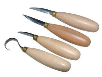 Набор из 3 ножей и ложкореза Ø 25мм "Татьянка" для резьбы скульптуры, ложек, чаш, посуды. 