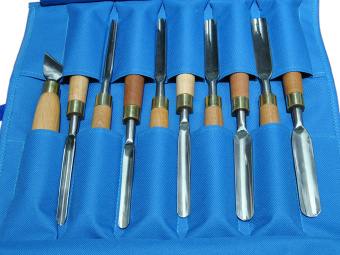 Набор из 10 кованых резцов для резьбы по дереву, кромка полукруглая "ноготок"