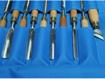 Набор из 10 кованых резцов для резьбы по дереву, кромка полукруглая "ноготок"