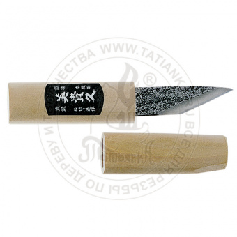 Нож кованый 20 мм в дерев. футляре, Япония Yokote Kogatana (лезвие 75мм, общая 165 мм) DK-710708