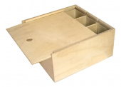 Коробка для чая "Купаж", 176x176x80 мм, 3 ячейки, липа, фанера